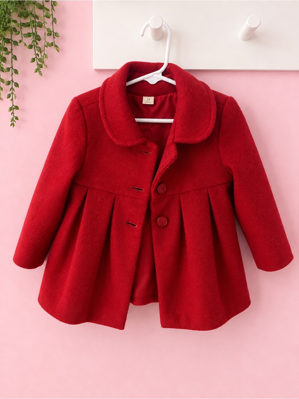 Girls Red Peacoat Jacket - Brand